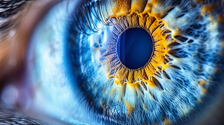 Ultra detailed close up of a human eye, revealing intricate texture and mesmerizing structureの素材