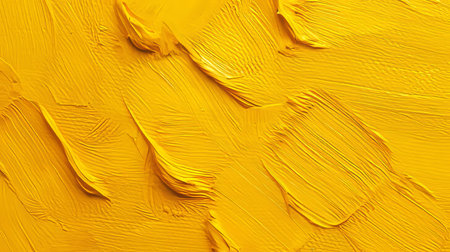 Golden yellow paint texture with layered brushwork for backgrounds and modern art piecesの素材