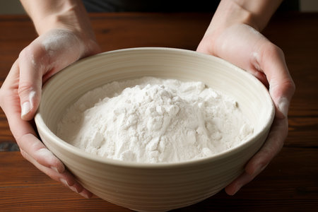 Hands washing white dish with soap suds and water, demonstrating cleanliness and hygieneの素材