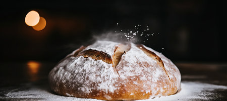 Captivating food photography of a mouthwatering homemade sourdough bread recipe captured beautifullyの素材