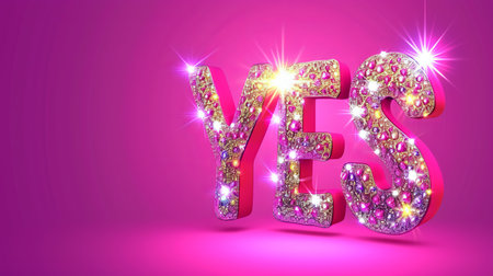 Yes  interactive holographic icon shining in the air with futuristic technology and glowing effectの素材