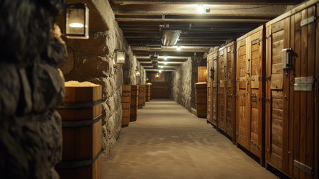 Venturing into the mesmerizing depths of a cutting edge narrow gallery inside a modern gold mineの素材