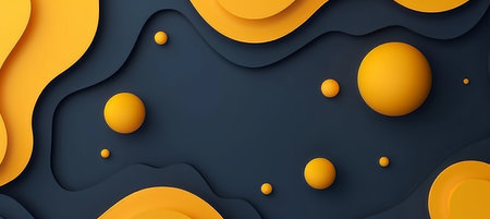 Dark matte color palette 3d wavy smooth background in black and orange tones, aesthetic concept.の素材