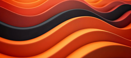 Abstract 3d wavy smooth dark matte background in black and orange tones for aesthetic concept designの素材