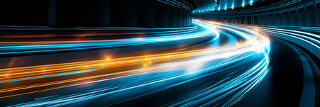 Dark blue abstract geometric polygon vector design for futuristic digital technology concept.の素材