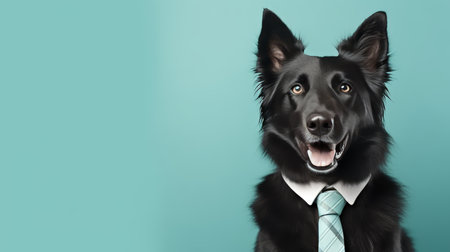 Elephant in business attire studio shot, ideal for text and concept presentations.の素材