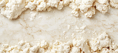 Close up of dense textured unleavened bread with intricate patterns for text placementの素材