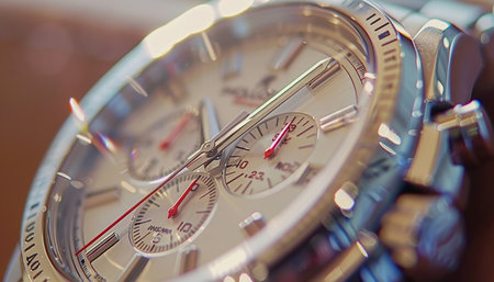 Luxury watch close up on abstract background, concept for design projects and promotional materials.の素材