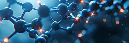 Futuristic geometric molecules pattern on white gray background with copy space for text.の素材