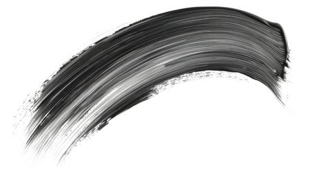 Single gray paint stroke isolated on white background for artistic design projectsの素材