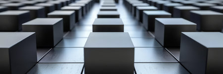 Vibrant 3d abstract background in bright black and grey tones for modern design projectsの素材