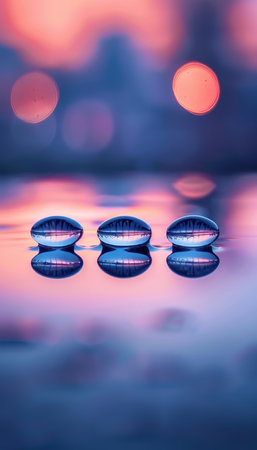 Vibrant colorful surface close up with macro water droplets creating a mesmerizing background viewの素材