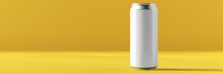 Aluminum soda can mock up on abstract background with empty space for text placementの素材