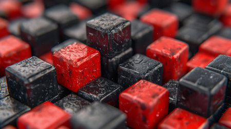 Vibrant 3d abstract business background in red and black colors for modern design projectsの素材