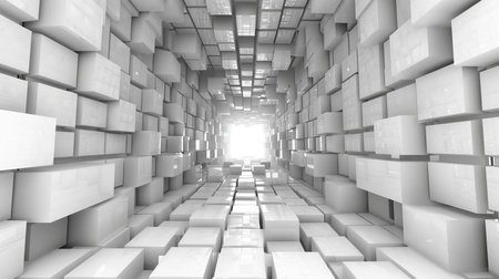 Dynamic 3d white light illuminating background for modern design projects and creative visualsの素材