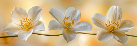 Elegant and peaceful spring abstract minimalistic design in harmonious white color paletteの素材