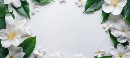 Minimalistic white summer abstract background with ample copy space for text placement.の素材