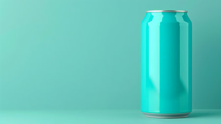 Mock up empty aluminum soda can on abstract background with space for text placement.の素材