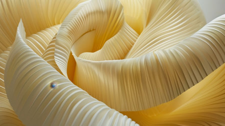 Spring abstract  soft lemon yellow lines create geometric patterns evoking the unfolding of blooms.の素材