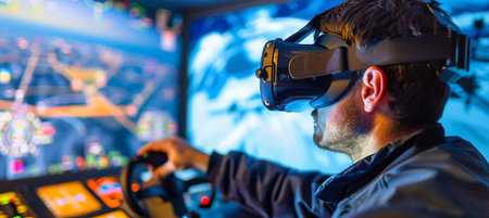 Student in school corridor, blurred background, learning challenges concept, text area.の素材