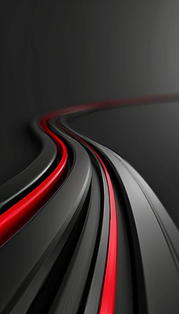Dynamic 3d abstract business background in vibrant red and black colors with modern design elementsの素材