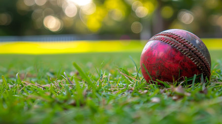 Cricket ball impact   dynamic moment as ball meets bat, capturing power and energy in thrilling shotの素材