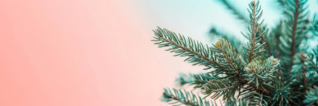 Soft pastel thuja leaves in pink, lavender, and mint blend for a romantic and ethereal background.の素材