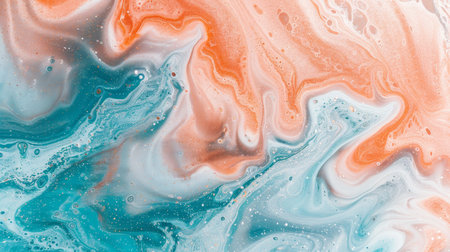 Blue liquid paint with gold mineral ink, creative rainbow stone seamless texture pattern designの素材