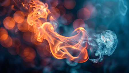 Mystical abstract colorful background on dark backdrop for design projects and artistic creationsの素材
