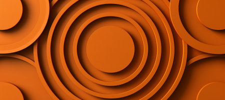 Vibrant abstract orange design background with modern geometric elements and artistic flairの素材