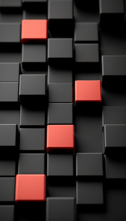 Vibrant 3d abstract business background in red and black colors for modern design projectsの素材