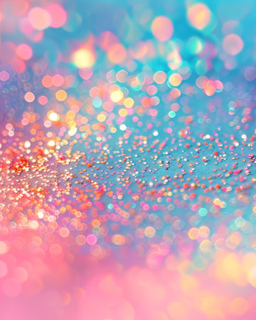 Delicate peachy coral, minty teal, and shimmering bronze blurred bokeh backgroundの素材