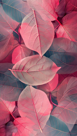 Intricate pink leaf skeleton texture background perfect for creative design projectsの素材