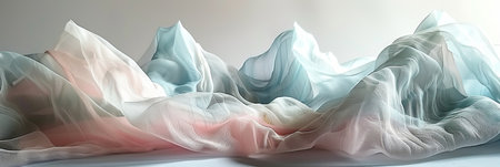 Blush pink, lavender, pale blue watercolor wash on smooth paper for dreamy, delicate backgroundの素材