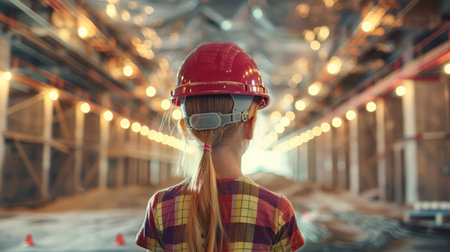 Civil engineer in hard hat supervising uncompleted bridge construction and infrastructure designの素材