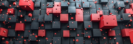 Vibrant 3d abstract business background in red and black colors with modern designの素材