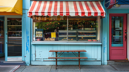 Enchanting courtyard with greenery, flowers, and lanterns, evoking community and tradition.の素材