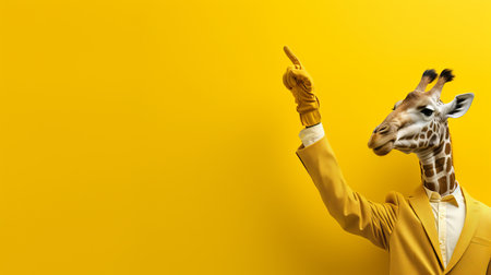 Corporate penguin in business suit working in office, studio shot with space for personalized text.の素材