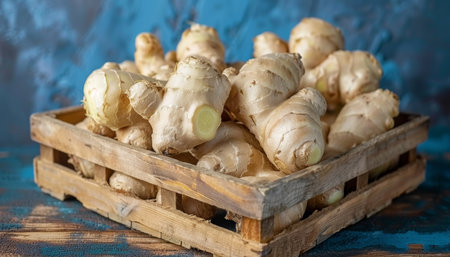 Organic culinary ginger root  nutritious eco friendly herb for healthy spicy cookingの素材