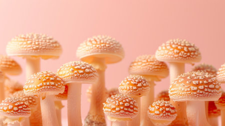 Porcini mushroom boletus edulis on soft pastel colored background for a delicate touchの素材