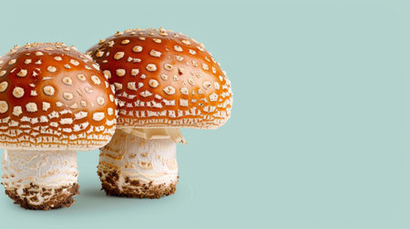 Mushroom lobster hypomyces lactifluorum on pastel background  a stunning visual displayの素材
