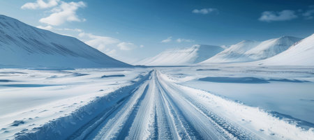 Snowy alaska mountain range wilderness landscape wallpaper for nature enthusiastsの素材