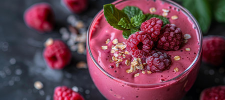 Selective focus on fruit smoothie detox diet and healthy vegetarian eating for a balanced lifestyleの素材