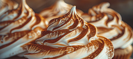 Professional food photography of meringue cookies on kitchen table in stock imageの素材
