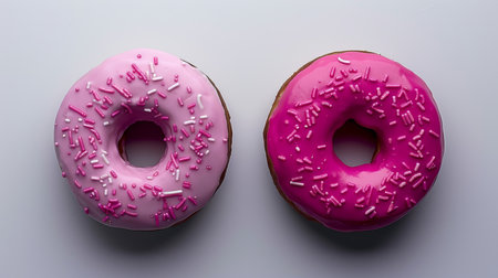 Delectable donuts on white background perfect for captivating food photography sessionsの素材