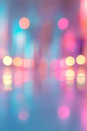 Soft teal, blush pink, and cream bokeh background with delicate and gentle abstract blurの素材