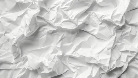 Versatile white crumpled paper texture background ideal for diverse design projectsの素材
