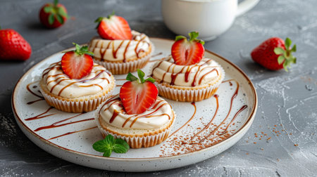 Indoor kitchen table studio showcases captivating images of deliciously crafted tartsの素材