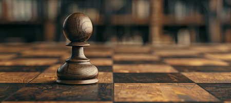 Chess strategy  symbol of success and leadership on blurred background with copy spaceの素材