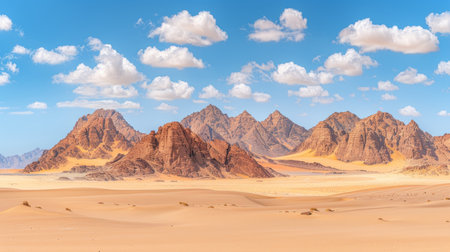 Captivating egyptian sahara desert landscape with rolling sand dunes creating a mesmerizing sightの素材